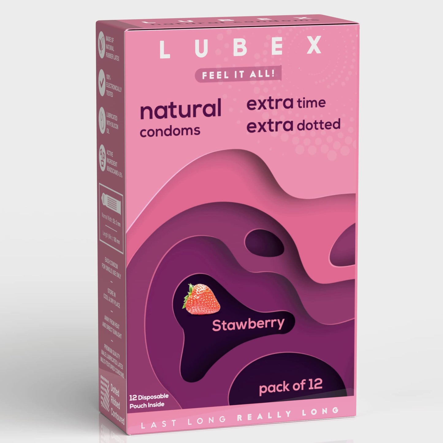 Lubex  Condom - 6 in 1 Natural & Long Lasting with Disposable bags - 36 Condoms