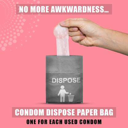 Lubex Condom - 6 in 1 Long Lasting Condoms with Disposable Bags - Ultra Thin & Extra Dotted