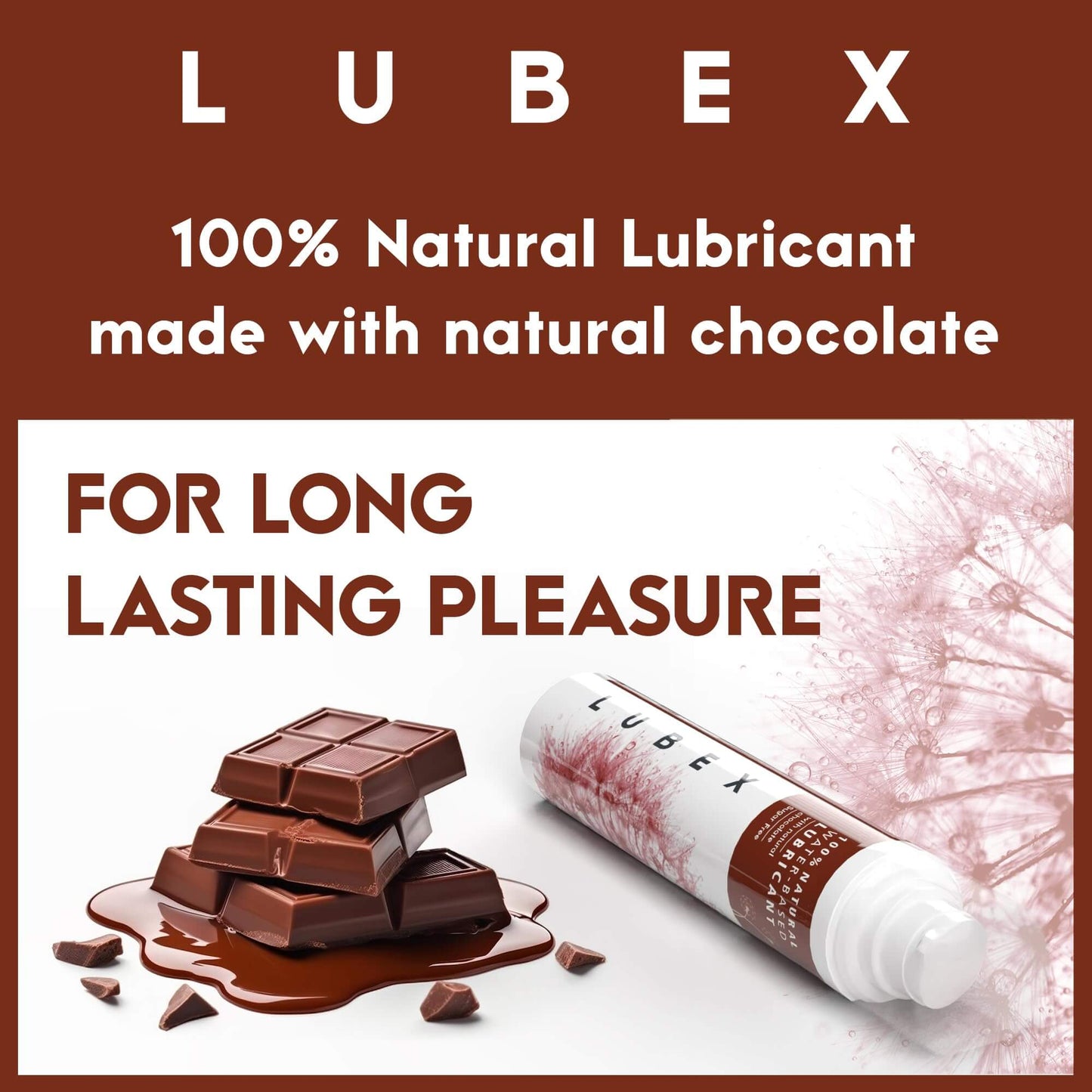 Lubex Lubricant - 100% Natural Long-Lasting Lubricant - Natural Chocolate Flavour