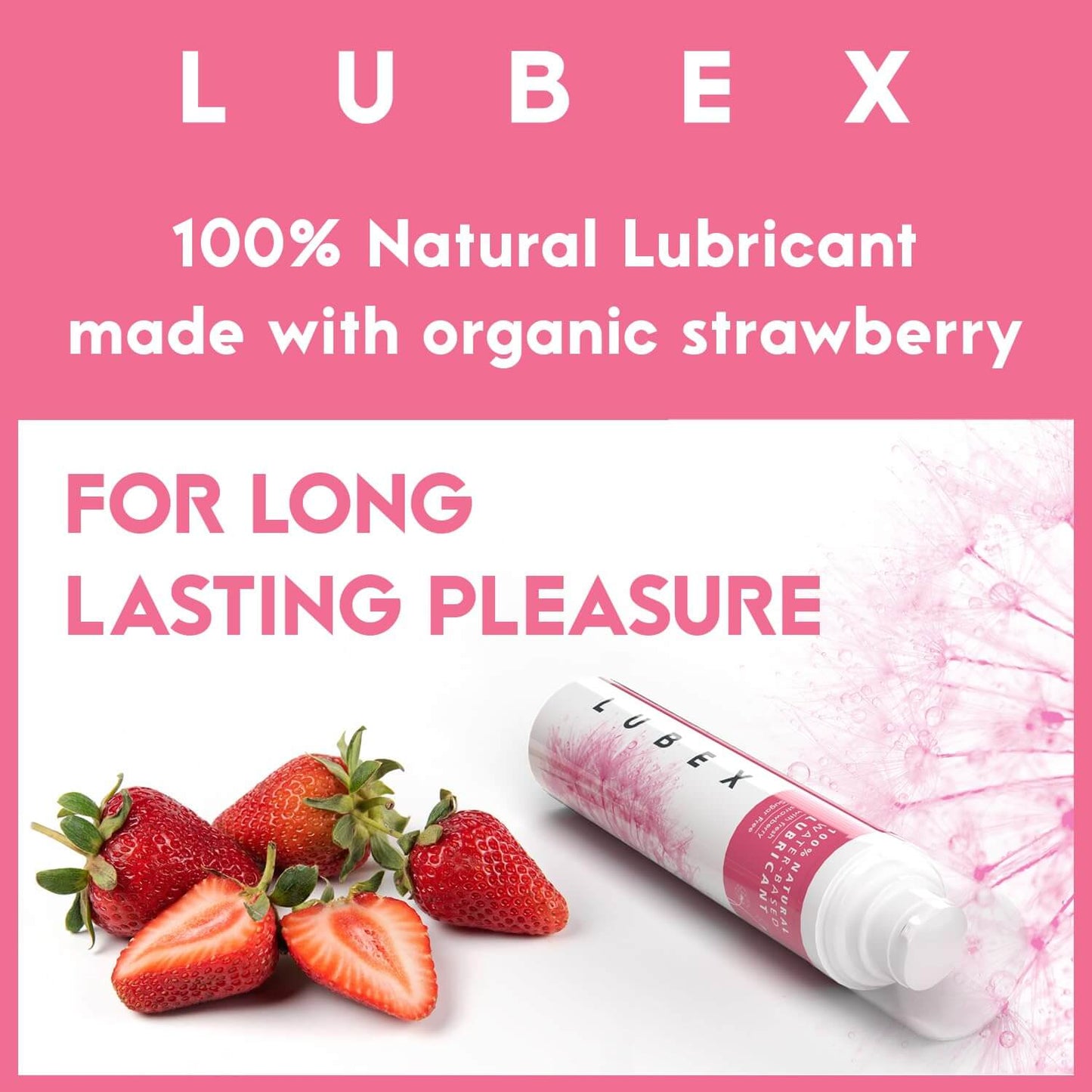 Lubex Lubricant - 100% Natural Long-Lasting Lubricant - Natural Strawberry Flavour