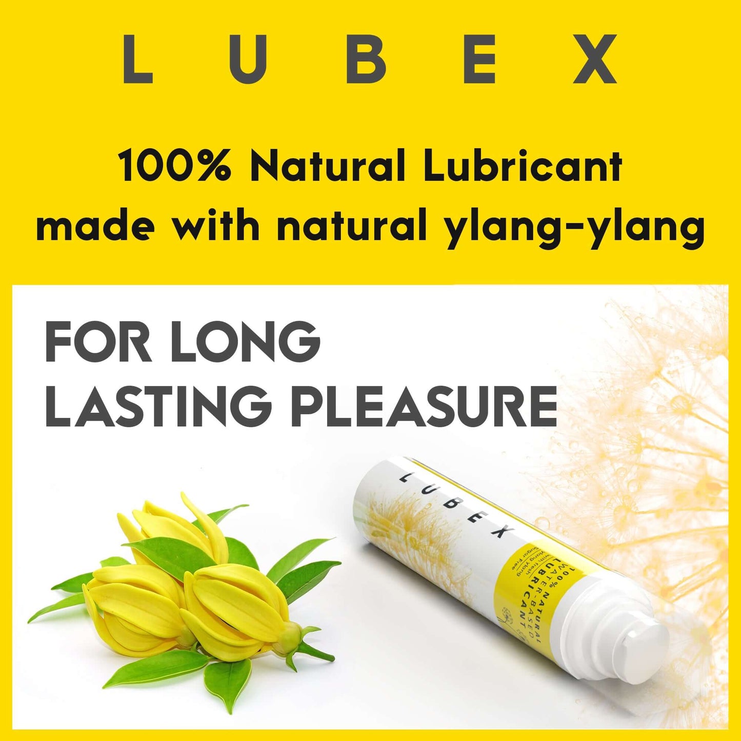 Lubex Lubricant - 100% Natural Long-Lasting Lubricant - Natural Ylang Ylang Flavour